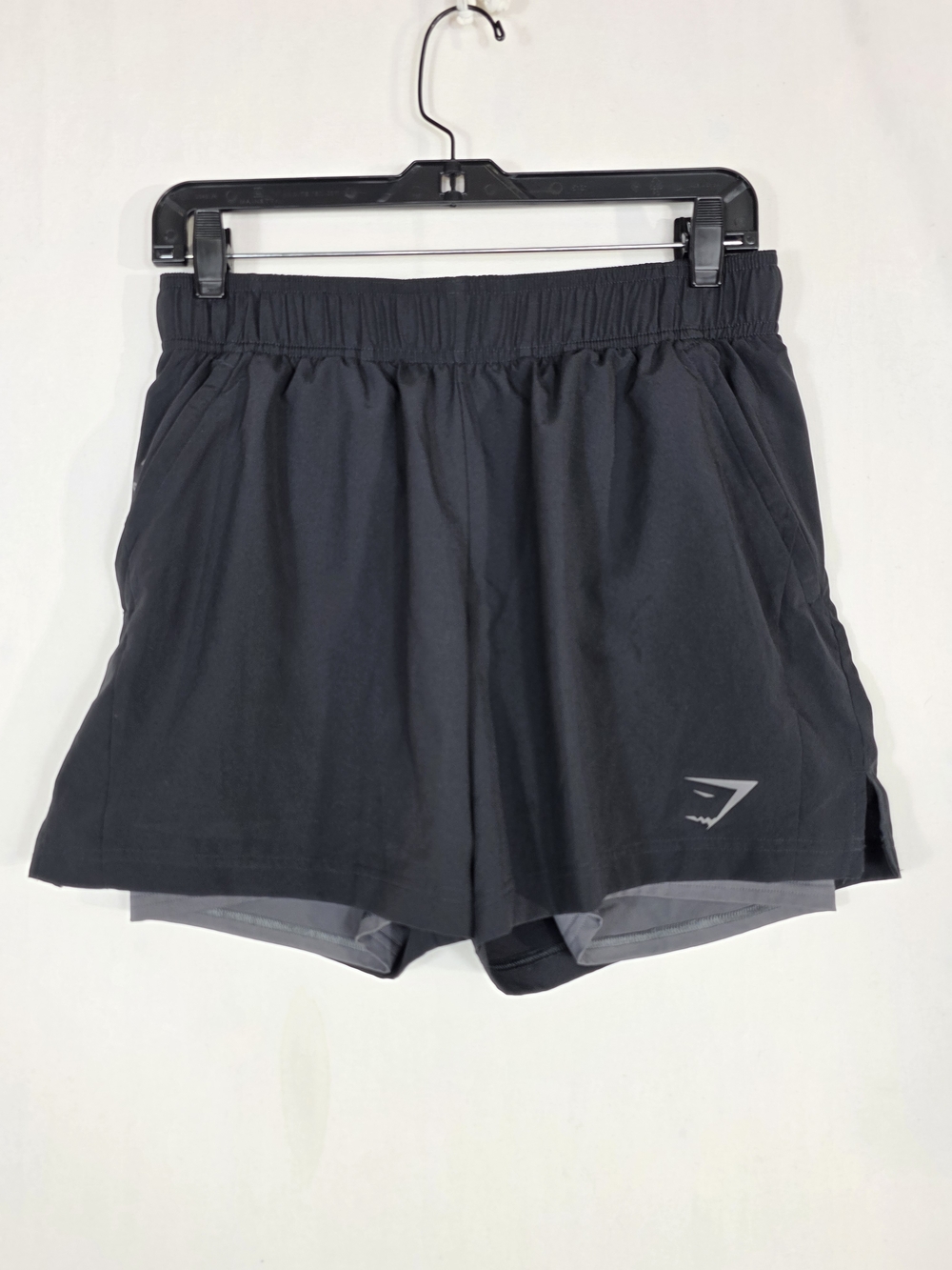 Gymshark Men's Black Athletic Training Shorts with Reflective Logo